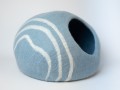 Felt Blue Stripe Design Cat House