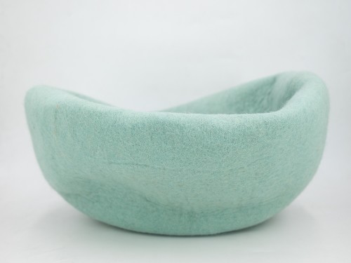 Mint Plain Design Felt Cat House