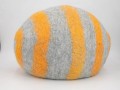 Grey and Orange Striped Felt Cat House