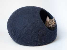 Dark Blue Plain Cat House