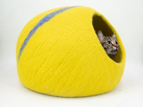 Felt One Line Striped Cat Cave