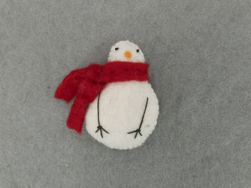 Felted Chick With Red Scarf