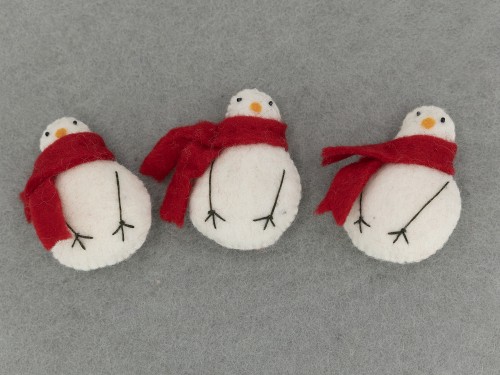 Felted Chick With Red Scarf