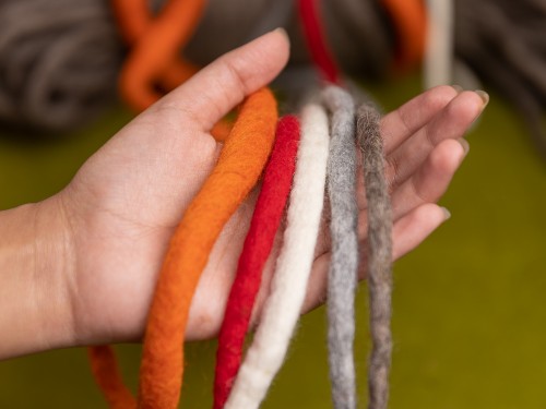 5mm Multi Color Felted Yarn for Crochet Projects