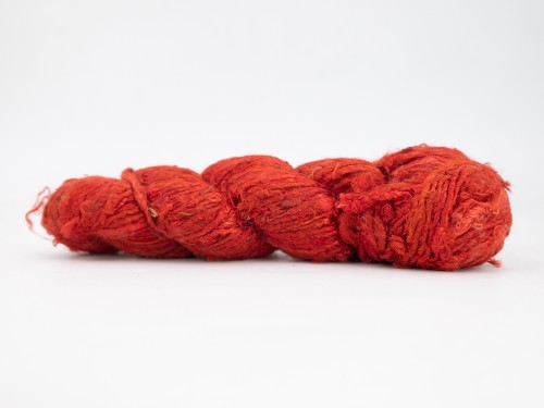 Red Recycled Hank Banana Yarn for Knitting Projects