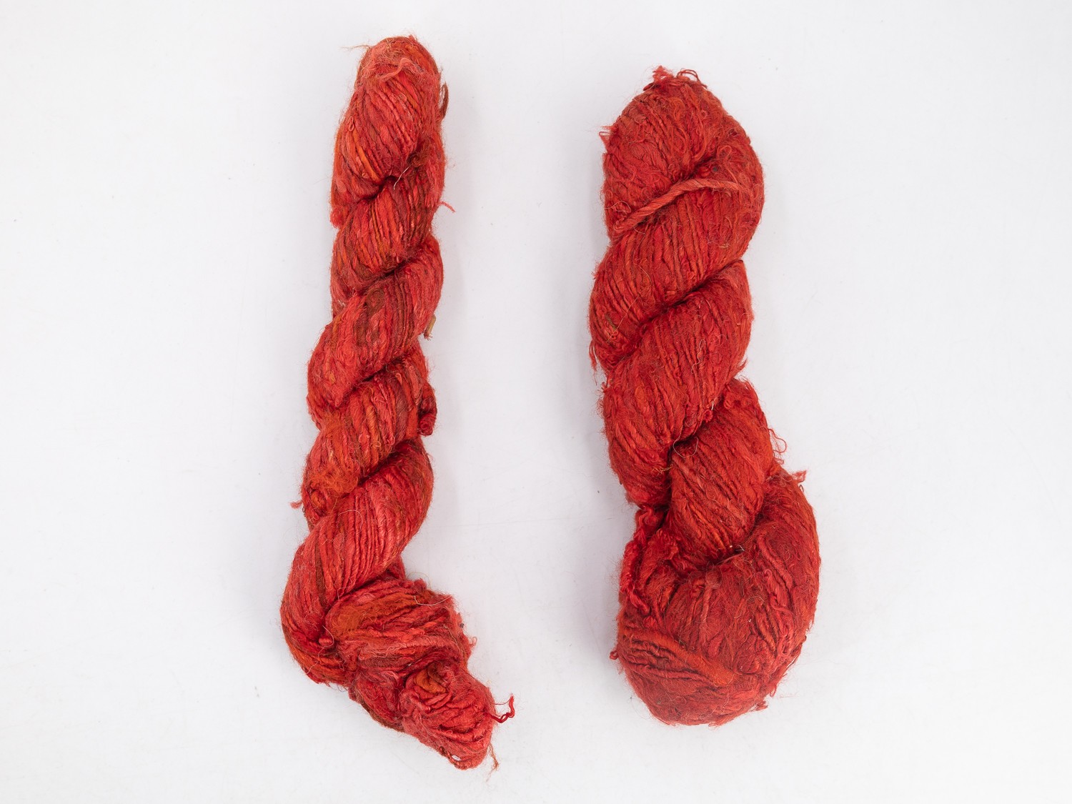 Red Recycled Hank Banana Yarn for Knitting Projects - Felt & Yarn