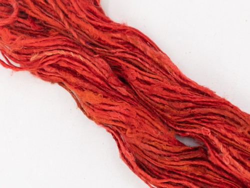 Red Recycled Hank Banana Yarn for Knitting Projects