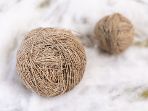Handspun Organic Nettle Yarn Ball - Felt and Yarn