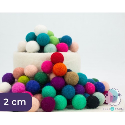 2cm felt balls - Felt and Yarn