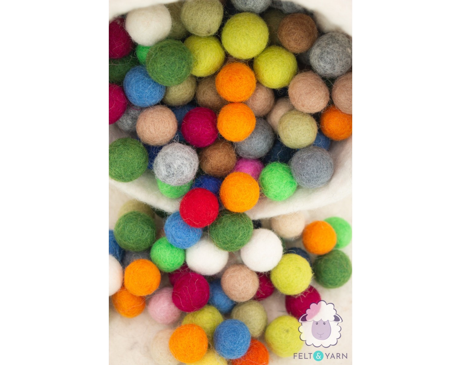 20 1cm Wool Felt Balls Choose 34 Colours Tiny Handmade Pom Poms