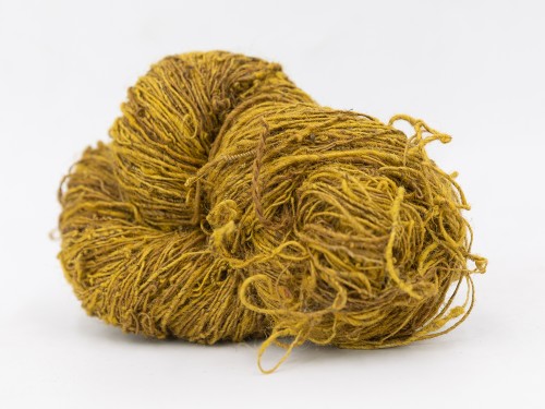 Yellow Color Recycled Silk Yarn Grade B