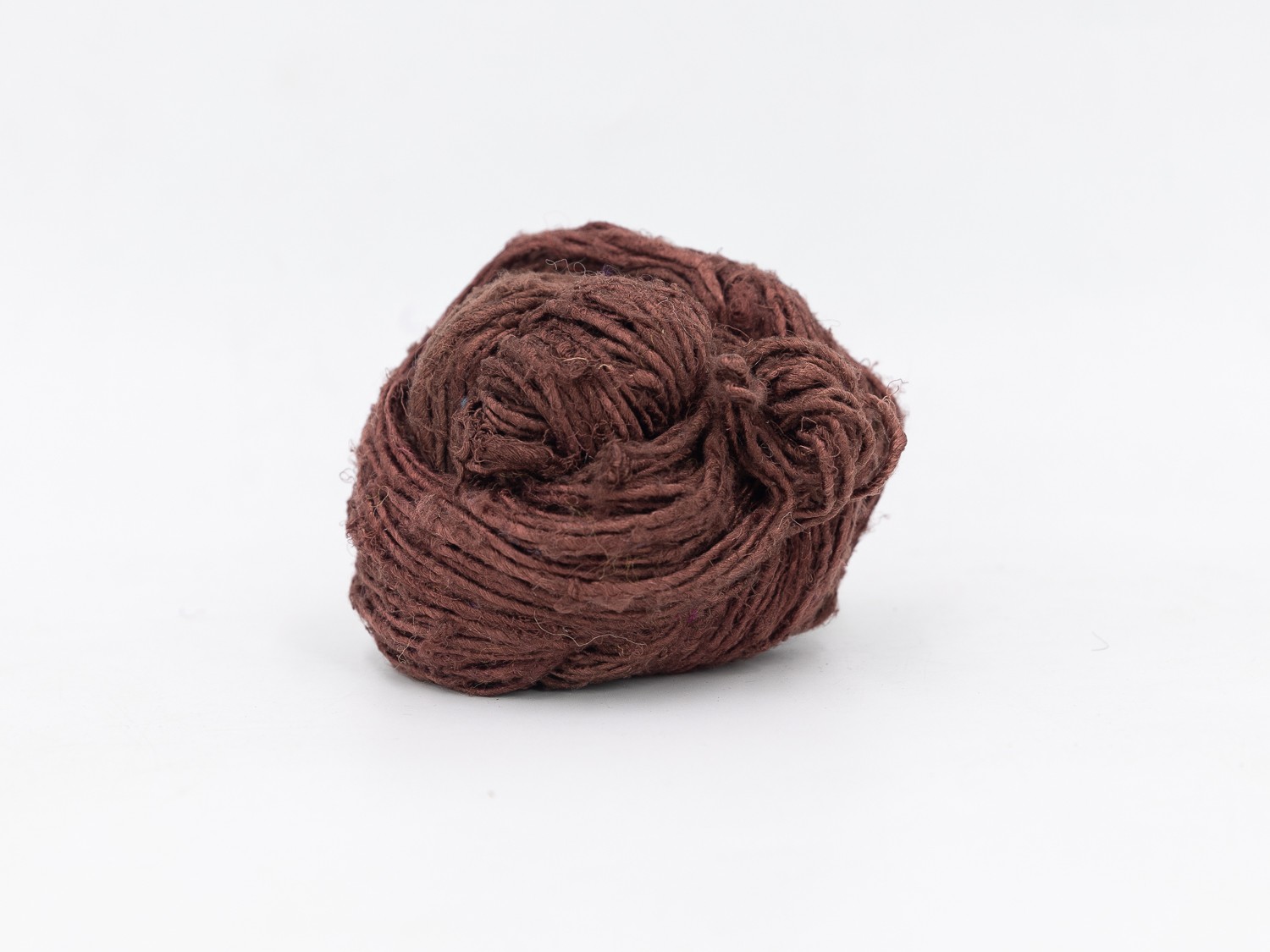 Brown Color Recycled silk yarn Grade B - Felt and Yarn