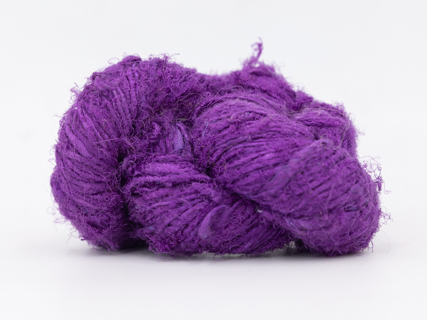 Purple Color Recycled silk yarn Grade B