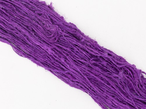 Purple Color Recycled silk yarn Grade B