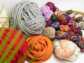 Purple Color Recycled silk yarn Grade B