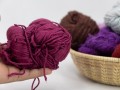 Maroon Color Recycled silk yarn Grade B