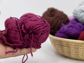 Maroon Color Recycled silk...