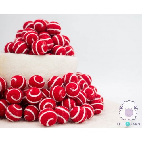 2cm Swirl Felt Balls | Wholesale Felt Balls