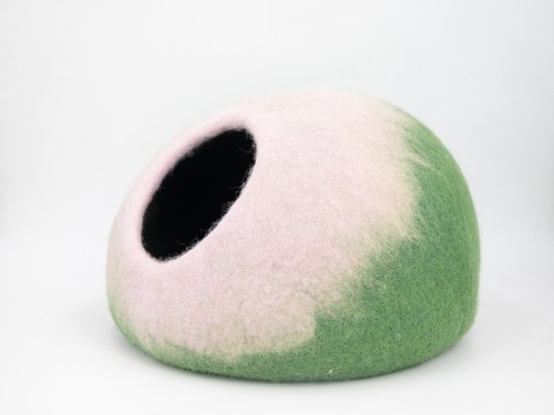 Peach & Green Gradient Felt Cat Cave