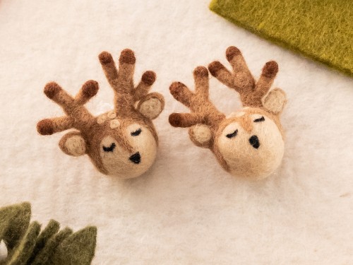 3cm & 4cm Brown Felt Deer Head