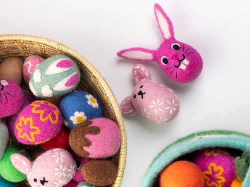 Felt Easter Bunny Head with Ear