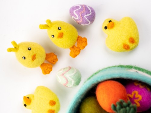 Needle Felted Chick with Egg