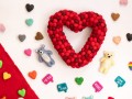 30cm Red Heart Felt Wreath