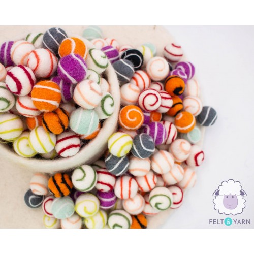 2cm Swirl Felt Balls | Wholesale Felt Balls