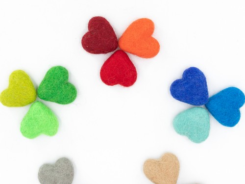 4-5cm Wool Felt Hearts | Wholesale Felt Hearts
