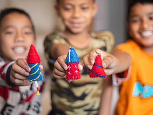 Handmade Felt Firecracker - 4th of July