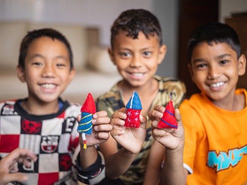 Handmade Felt Firecracker - 4th of July