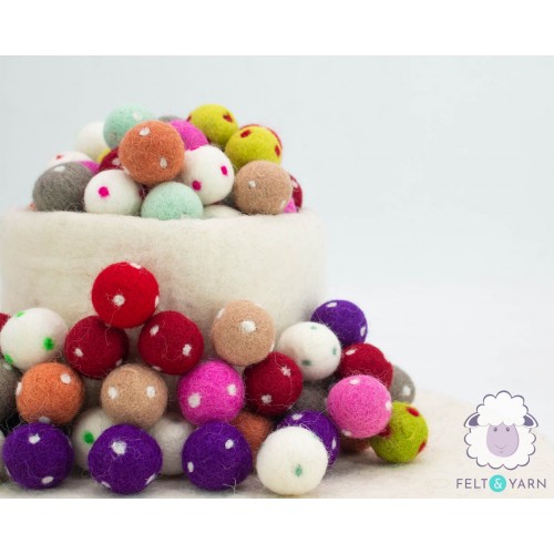 2cm Polka Dot Felt Balls | Wholesale Felt Balls