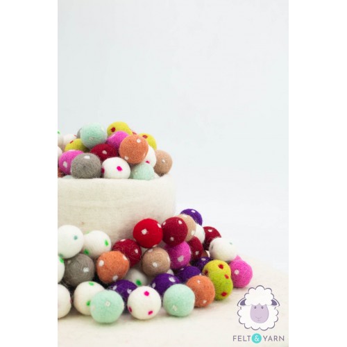 2cm Polka Dot Felt Balls | Wholesale Felt Balls