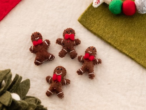 6x4cm Wool Felt Gingerbread Man