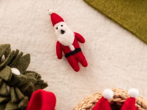 13x5cm Christmas Felt Red Hat Santa Claus