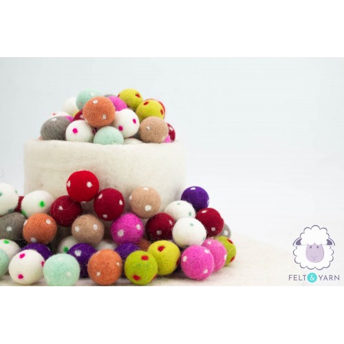 2cm Polka Dot Felt Balls | Wholesale Felt Balls