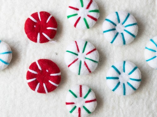 4cm Felt Peppermint Candy