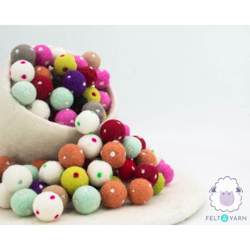 2cm Polka Dot Felt Balls | Wholesale Felt Balls