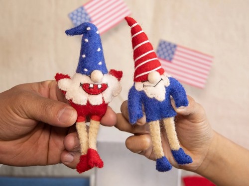 Handmade Felt Gnome - 4th of July