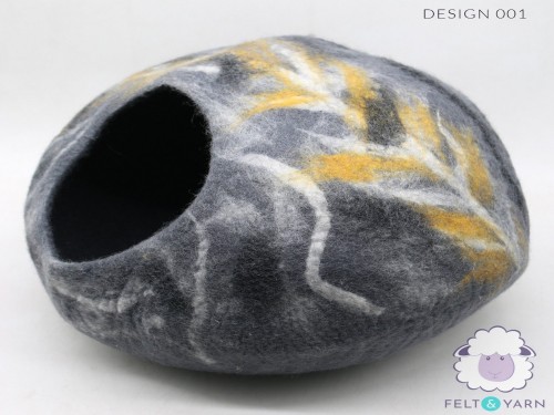 Best Felt Wool Cat Cave [Vein Design] - Felt & Yarn