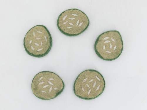 6cm Wool Felt Cucumber Slices