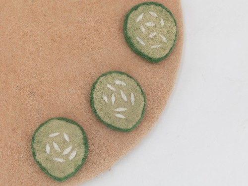 6cm Wool Felt Cucumber Slices