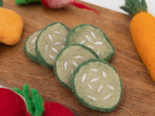 6cm Wool Felt Cucumber Slices