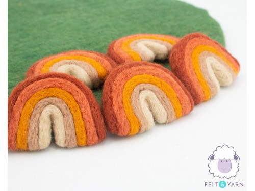 7x6cm Autumn Felt Rainbows