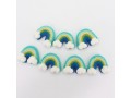 7x6cm Blue Felt Rainbow with Clouds