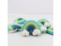 7x6cm Blue Felt Rainbow with Clouds
