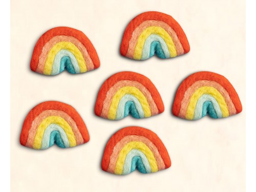 7x6cm Pastel Felt Rainbow