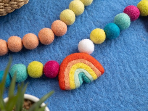 7x6cm Pastel Felt Rainbow