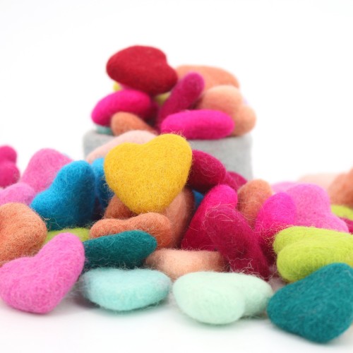 4-5cm Wool Felt Hearts | Wholesale Felt Hearts