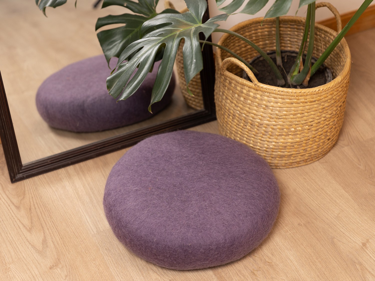 Wool Felted Round Thick Chair Seat Pads - Felt and Yarn